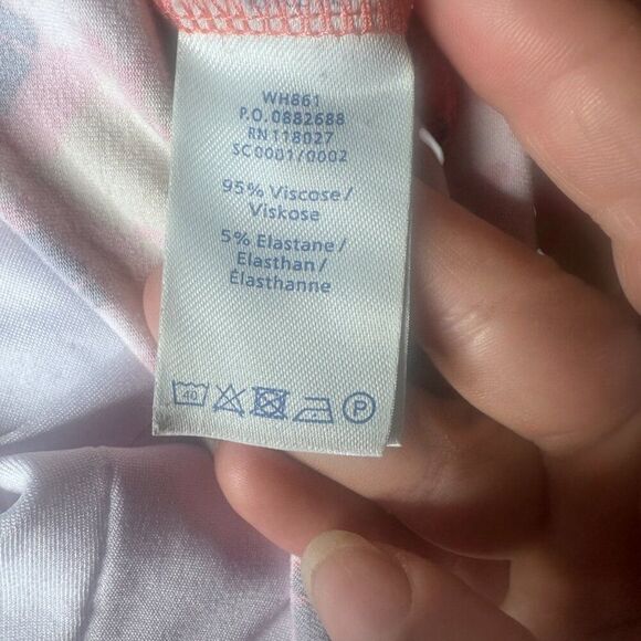 Boden womens dress 8 8r salmon orange navy white yellow - Picture 7 of 7